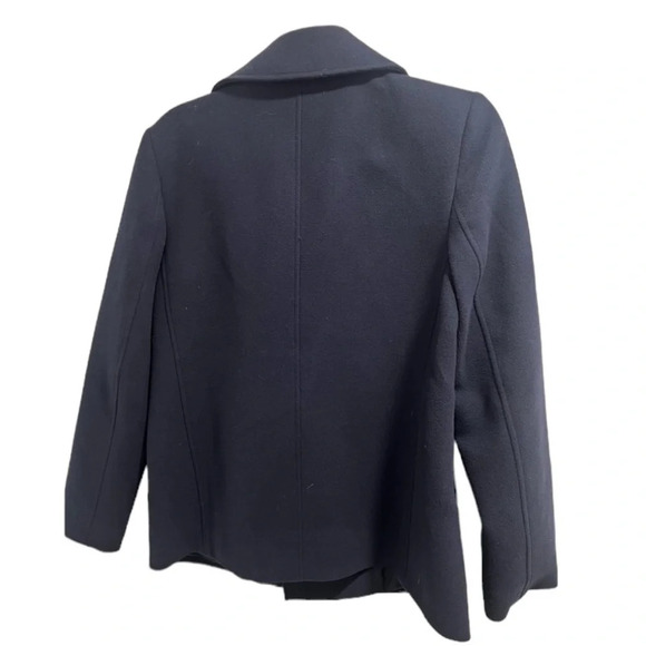 Loft Navy Wool Blend Pea Coat Women’s XS Double Breasted Classic Jacket - Picture 4 of 6